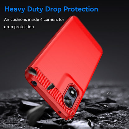 Motorola Moto G Play 2024 Carbon Fiber Brushed Texture TPU Protective Phone Case Shockproof Slim Cover