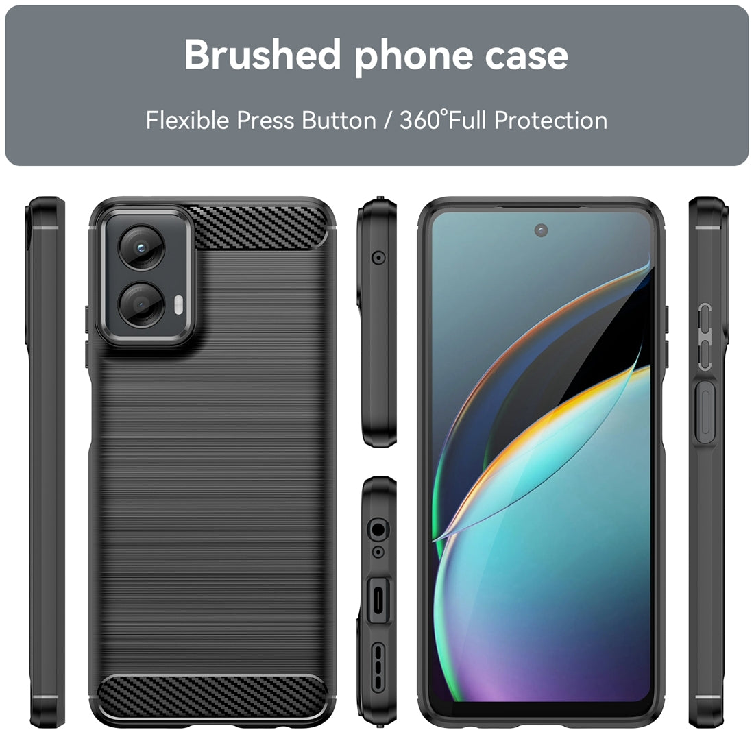 Motorola Moto G 5G 2024 Carbon Fibre Brushed Texture TPU Protective Phone Case Shockproof Slim Cover