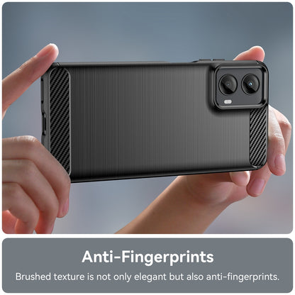 Motorola Moto G 5G 2024 Carbon Fiber Brushed Texture TPU Protective Phone Case Shockproof Slim Cover