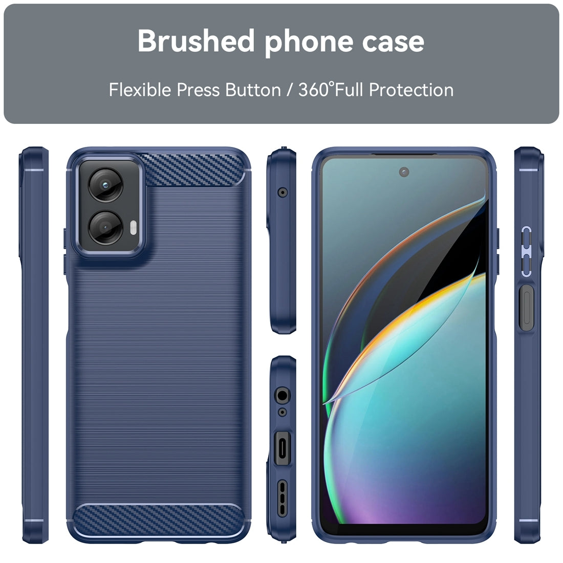 Motorola Moto G 5G 2024 Carbon Fibre Brushed Texture TPU Protective Phone Case Shockproof Slim Cover