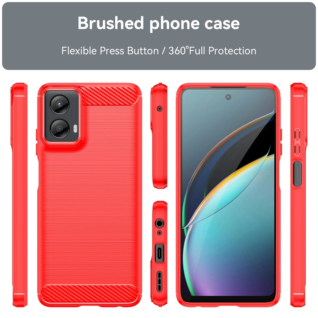 Motorola Moto G 5G 2024 Carbon Fibre Brushed Texture TPU Protective Phone Case Shockproof Slim Cover