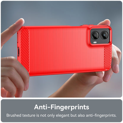 Motorola Moto G 5G 2024 Carbon Fiber Brushed Texture TPU Protective Phone Case Shockproof Slim Cover