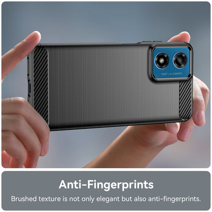 Motorola Moto G04 Carbon Fiber Brushed Texture TPU Protective Phone Case Shockproof Slim Cover