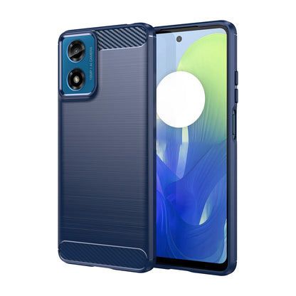 Motorola Moto G04 Carbon Fibre Brushed Texture TPU Protective Phone Case Shockproof Slim Cover