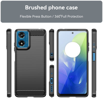 Motorola Moto G24 Carbon Fiber Brushed Texture TPU Protective Phone Case Shockproof Slim Cover