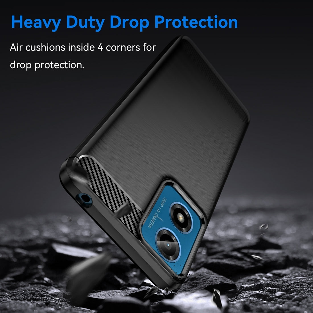 Motorola Moto G24 Carbon Fibre Brushed Texture TPU Protective Phone Case Shockproof Slim Cover