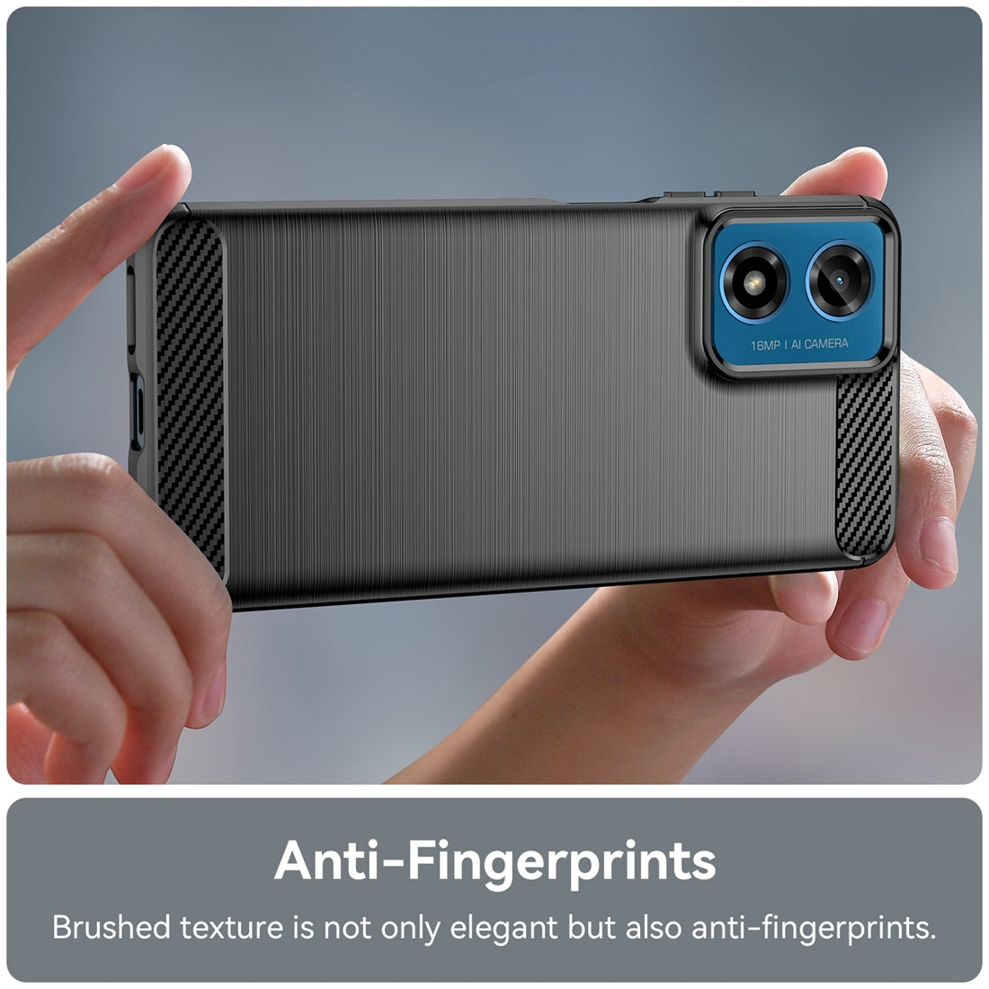 Motorola Moto G24 Carbon Fibre Brushed Texture TPU Protective Phone Case Shockproof Slim Cover