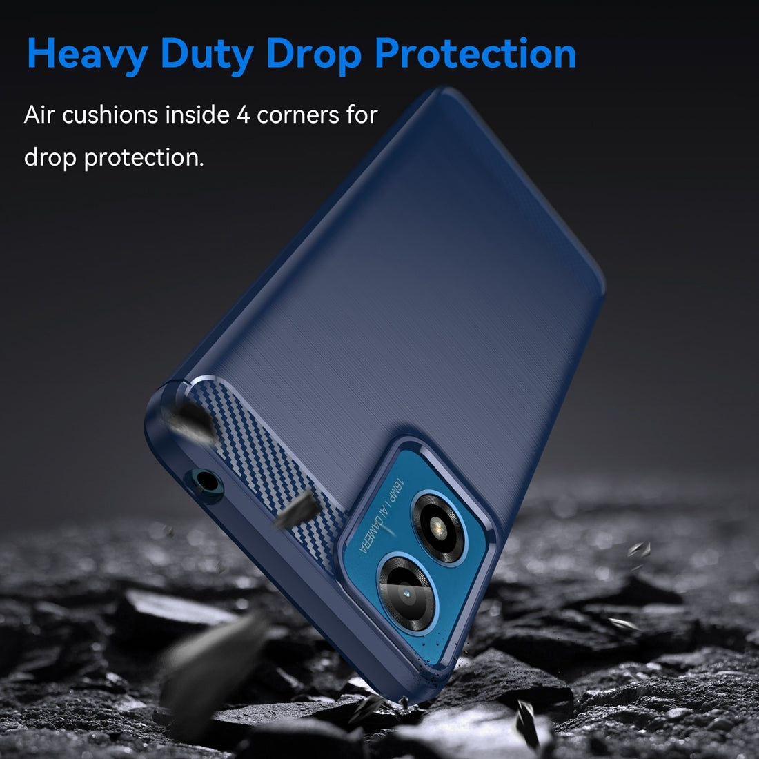 Motorola Moto G24 Carbon Fiber Brushed Texture TPU Protective Phone Case Shockproof Slim Cover