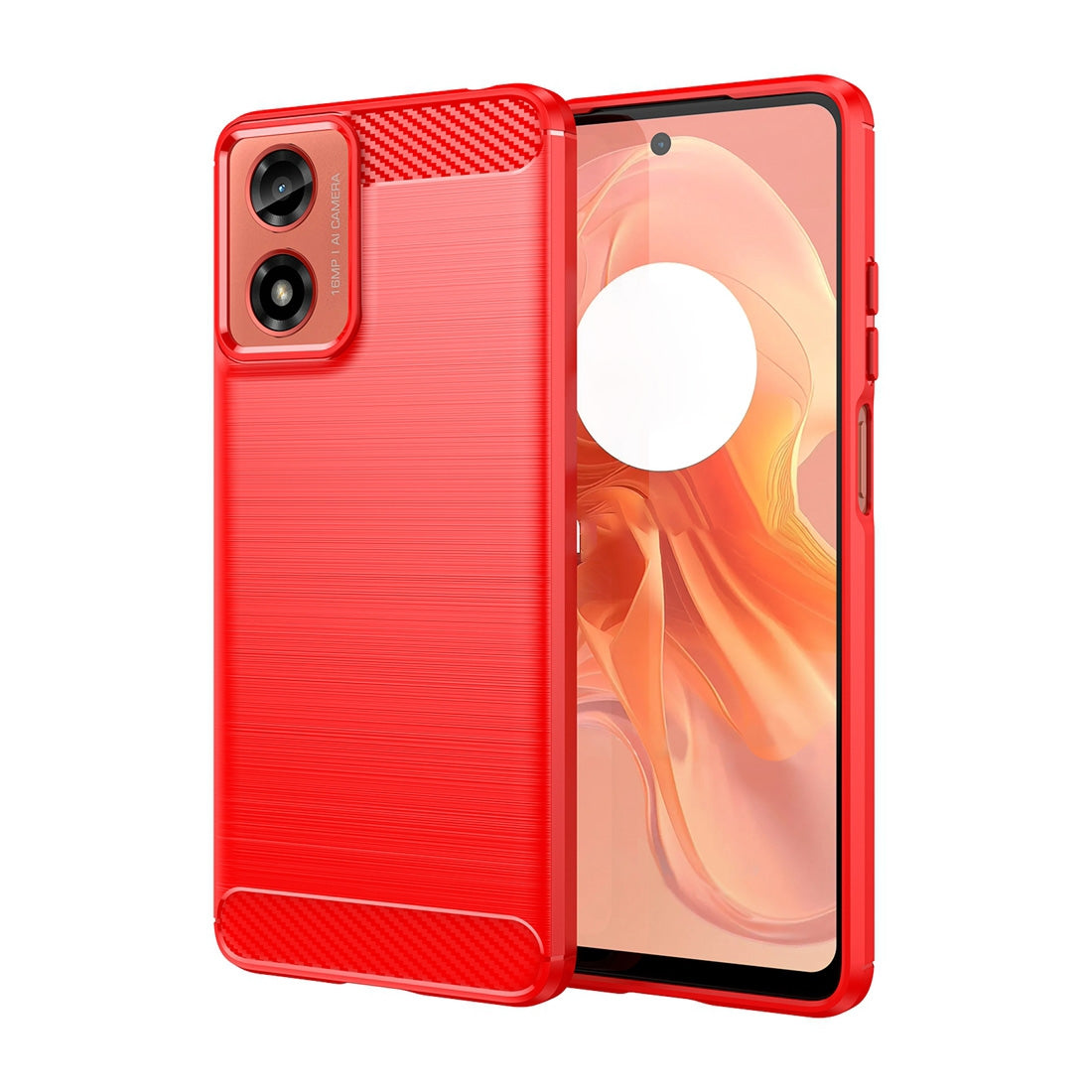 Motorola Moto G24 Carbon Fibre Brushed Texture TPU Protective Phone Case Shockproof Slim Cover