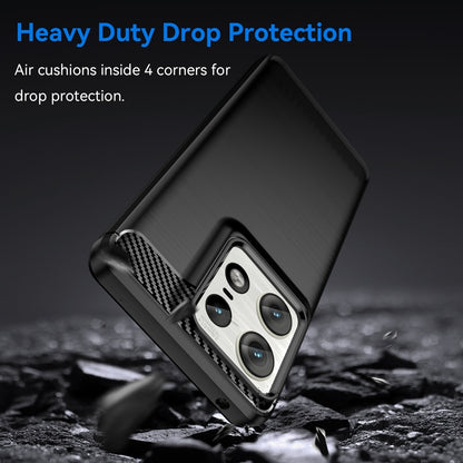 Motorola Edge 50 Pro Carbon Fiber Brushed Texture TPU Protective Phone Case Shockproof Slim Cover