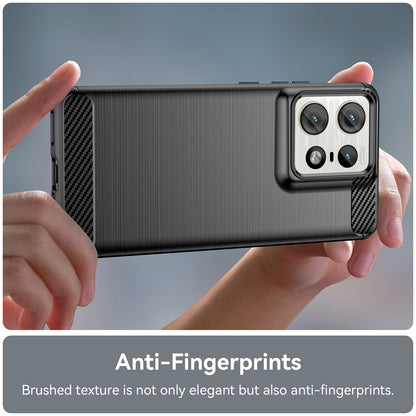 Motorola Edge 50 Pro Carbon Fibre Brushed Texture TPU Protective Phone Case Shockproof Slim Cover