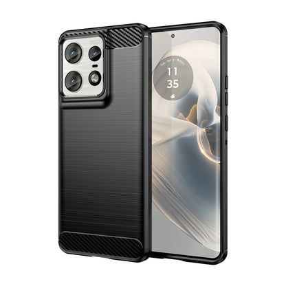 Motorola Edge 50 Pro Carbon Fiber Brushed Texture TPU Protective Phone Case Shockproof Slim Cover