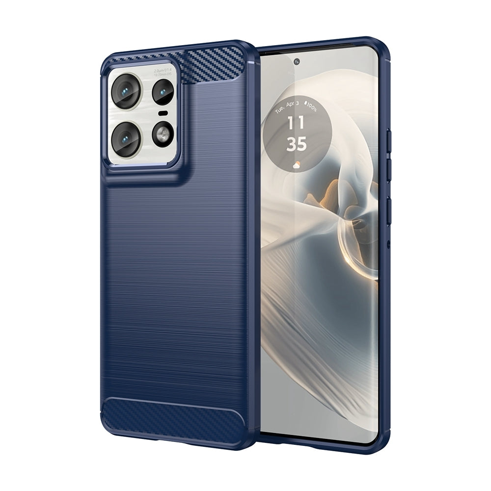 Motorola Edge 50 Pro Carbon Fiber Brushed Texture TPU Protective Phone Case Shockproof Slim Cover