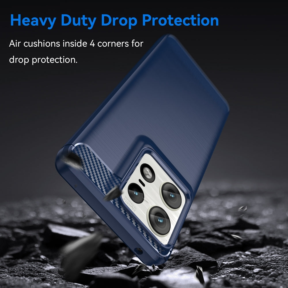 Motorola Edge 50 Pro Carbon Fibre Brushed Texture TPU Protective Phone Case Shockproof Slim Cover