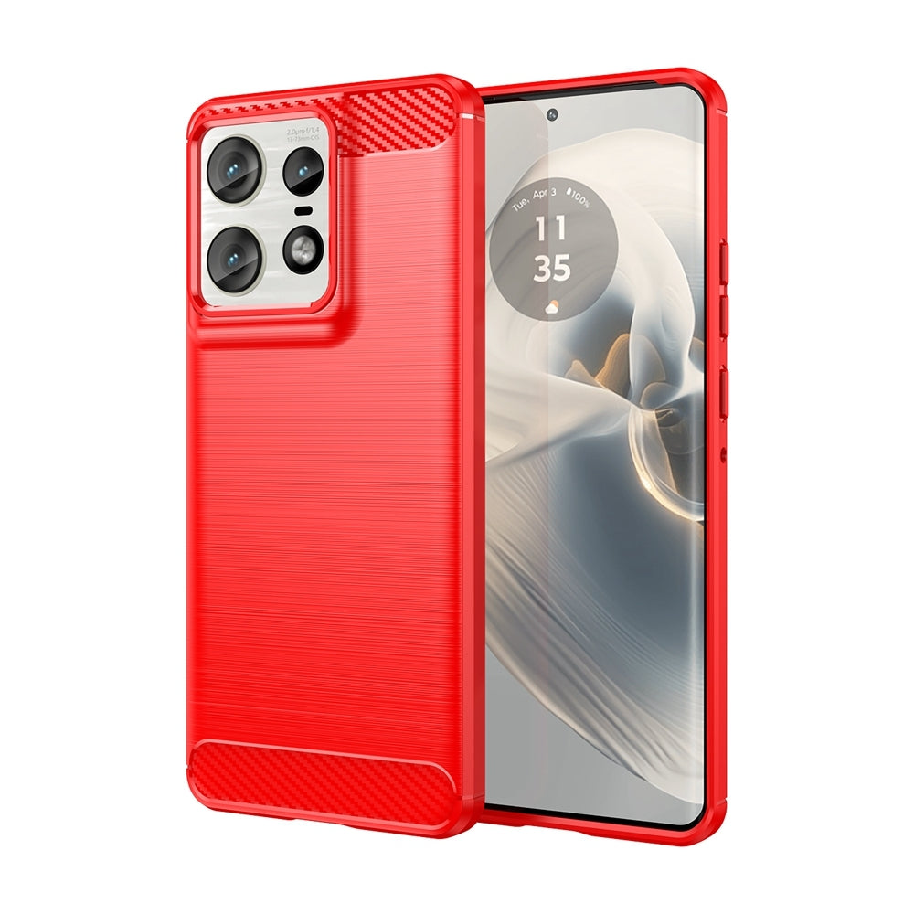 Motorola Edge 50 Pro Carbon Fiber Brushed Texture TPU Protective Phone Case Shockproof Slim Cover