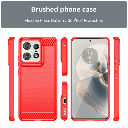 Motorola Edge 50 Pro Carbon Fibre Brushed Texture TPU Protective Phone Case Shockproof Slim Cover