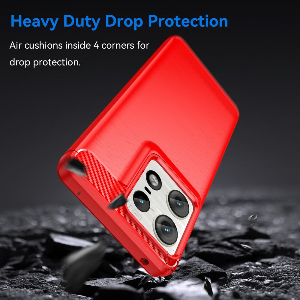 Motorola Edge 50 Pro Carbon Fibre Brushed Texture TPU Protective Phone Case Shockproof Slim Cover