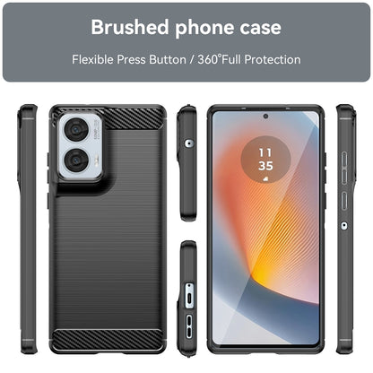 Motorola Moto Edge 50 Fusion Carbon Fibre Brushed Texture TPU Protective Phone Case Shockproof Slim Cover