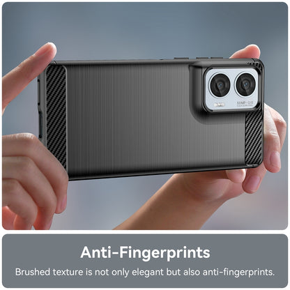 Motorola Moto Edge 50 Fusion Carbon Fiber Brushed Texture TPU Protective Phone Case Shockproof Slim Cover