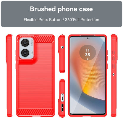 Motorola Moto Edge 50 Fusion Carbon Fiber Brushed Texture TPU Protective Phone Case Shockproof Slim Cover