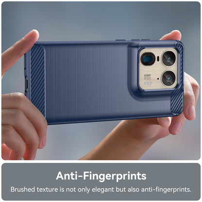 Motorola Edge 50 Ultra Carbon Fiber Brushed Texture TPU Protective Phone Case Shockproof Slim Cover