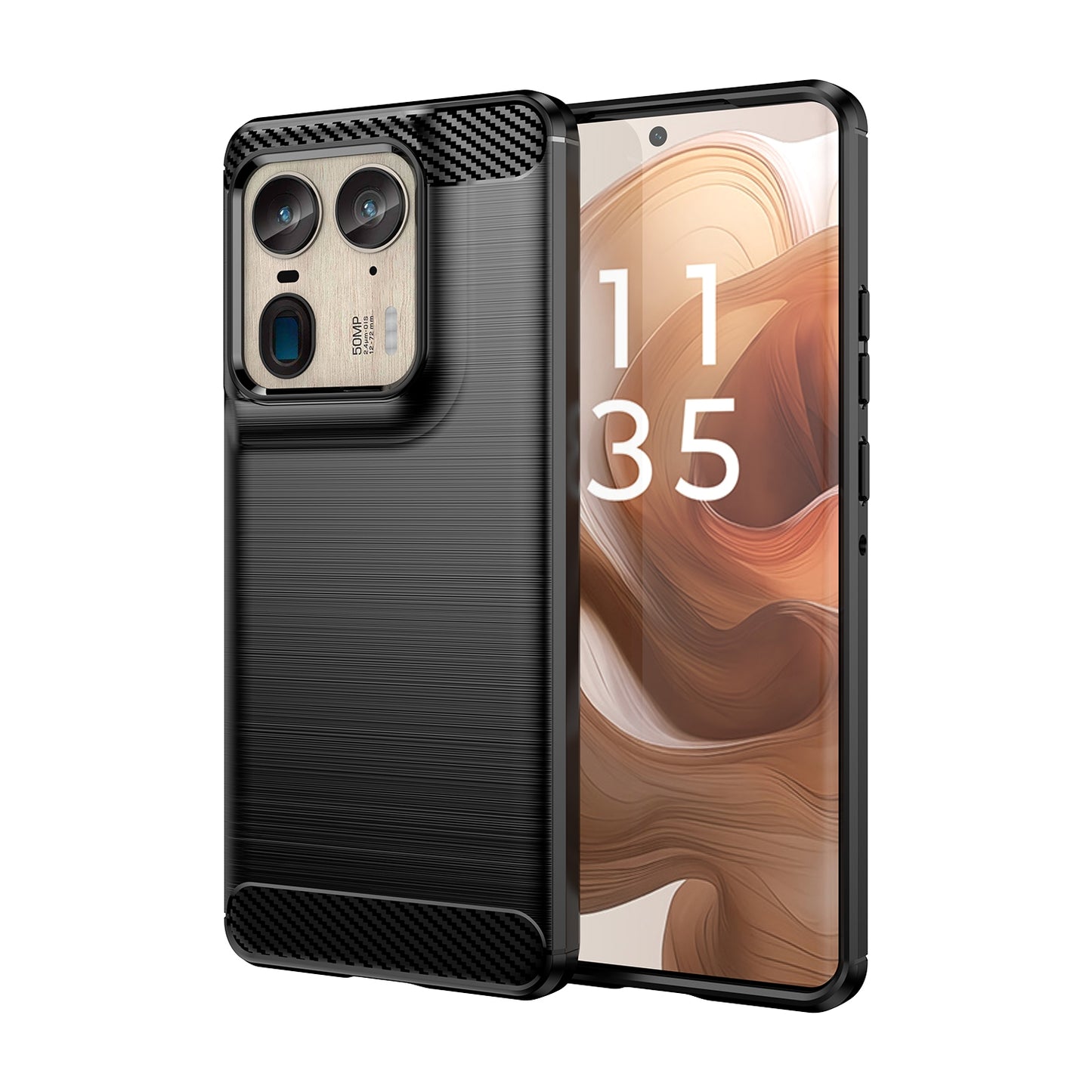 Motorola Moto X50 Ultra Carbon Fibre Brushed Texture TPU Protective Phone Case Shockproof Slim Cover