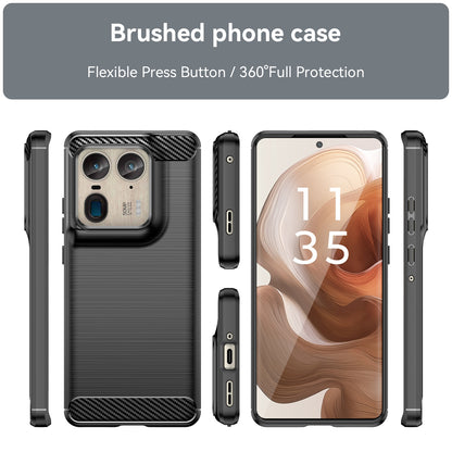 Motorola Moto X50 Ultra Carbon Fiber Brushed Texture TPU Protective Phone Case Shockproof Slim Cover