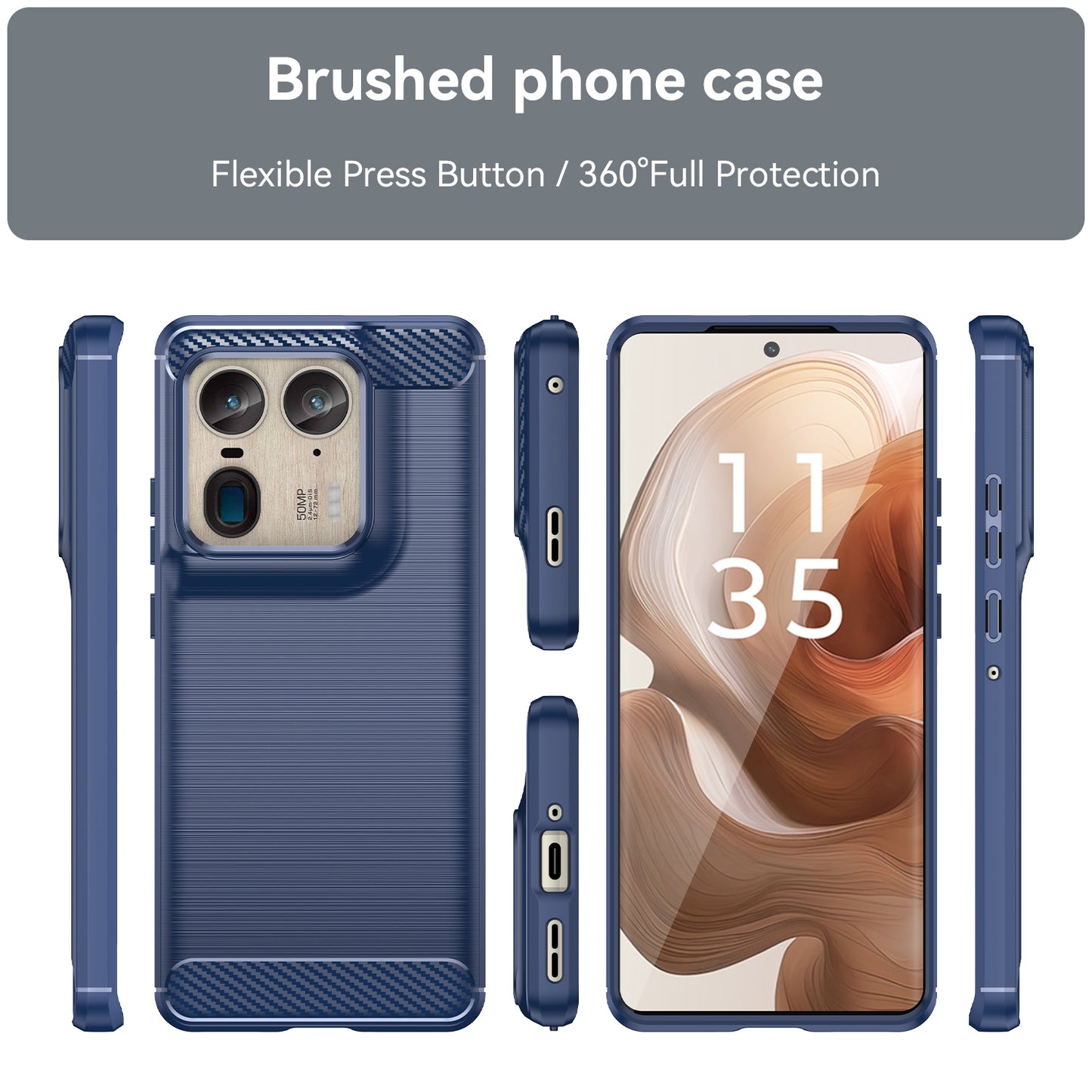 Motorola Moto X50 Ultra Carbon Fibre Brushed Texture TPU Protective Phone Case Shockproof Slim Cover