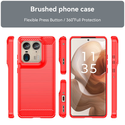 Motorola Moto X50 Ultra Carbon Fiber Brushed Texture TPU Protective Phone Case Shockproof Slim Cover