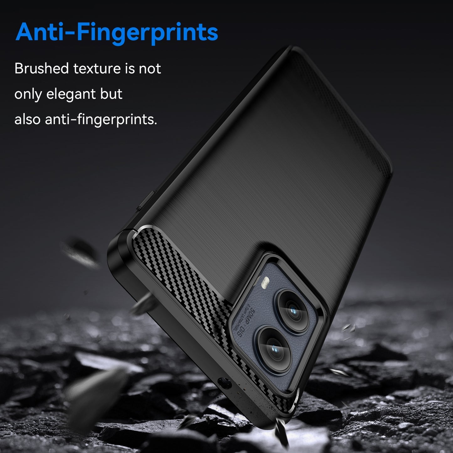 Motorola Edge 2024 Carbon Fiber Brushed Texture TPU Protective Phone Case Shockproof Slim Cover