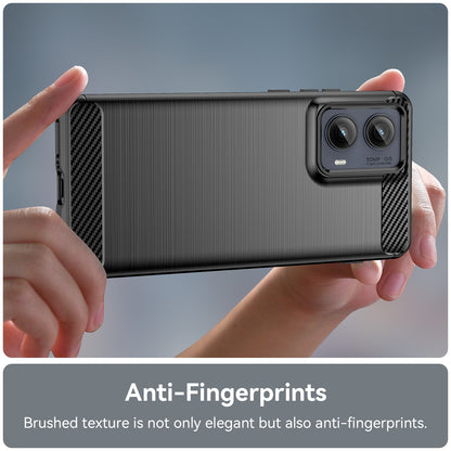 Motorola Edge 2024 Carbon Fibre Brushed Texture TPU Protective Phone Case Shockproof Slim Cover