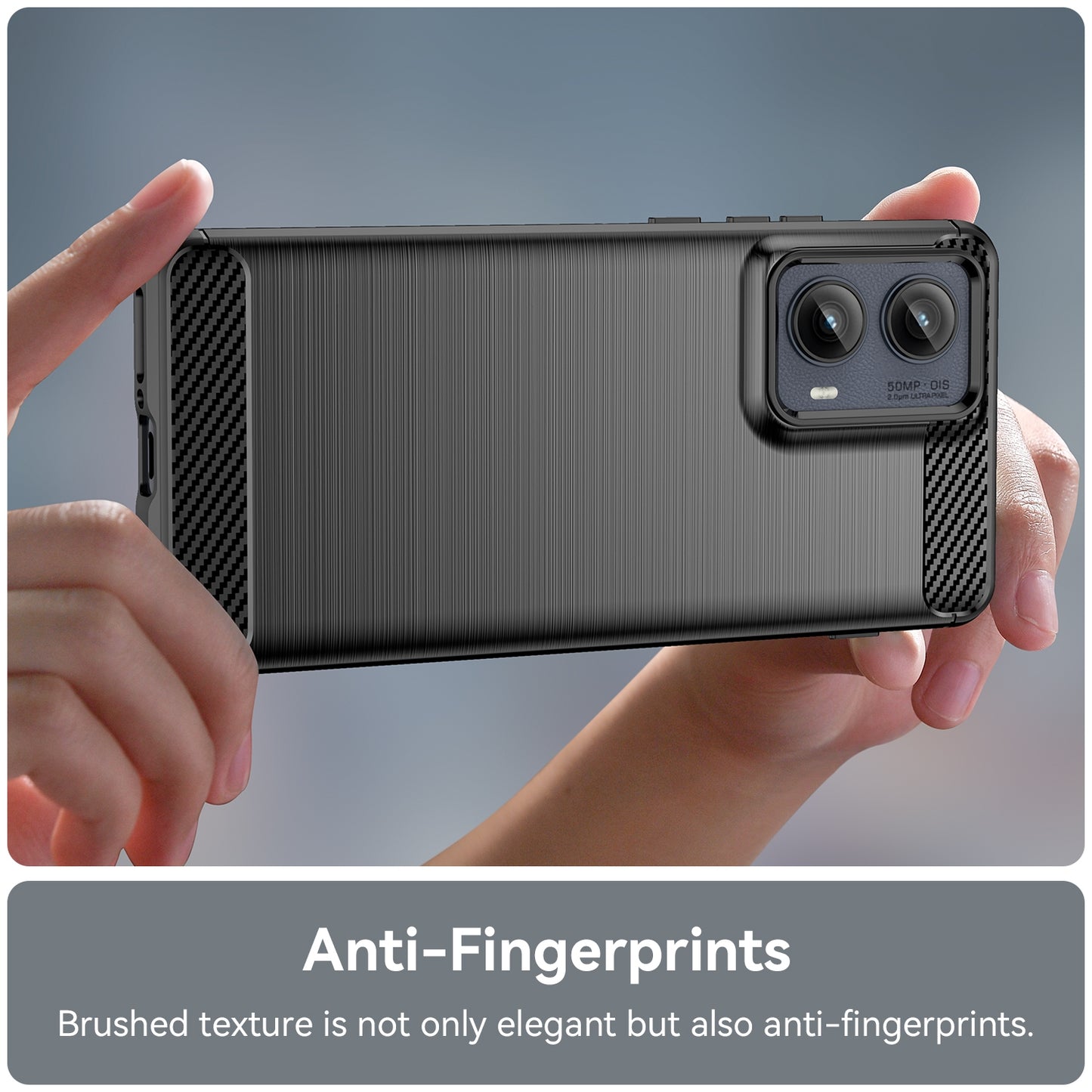 Motorola Edge 2024 Carbon Fiber Brushed Texture TPU Protective Phone Case Shockproof Slim Cover