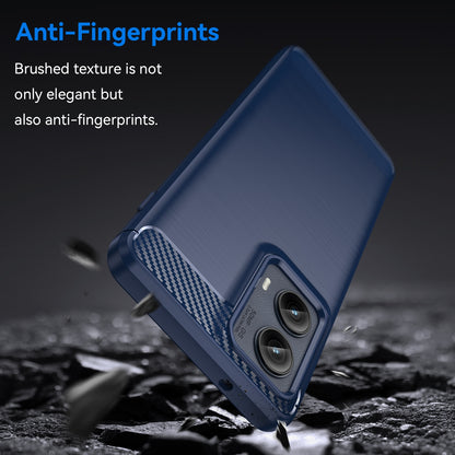 Motorola Edge 2024 Carbon Fiber Brushed Texture TPU Protective Phone Case Shockproof Slim Cover