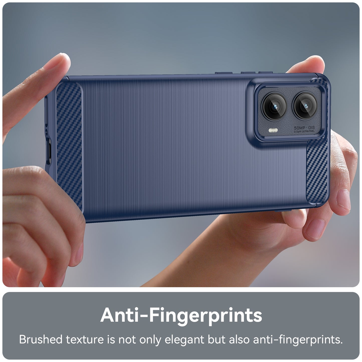 Motorola Edge 2024 Carbon Fibre Brushed Texture TPU Protective Phone Case Shockproof Slim Cover