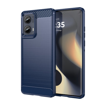 Motorola Edge 2024 Carbon Fiber Brushed Texture TPU Protective Phone Case Shockproof Slim Cover