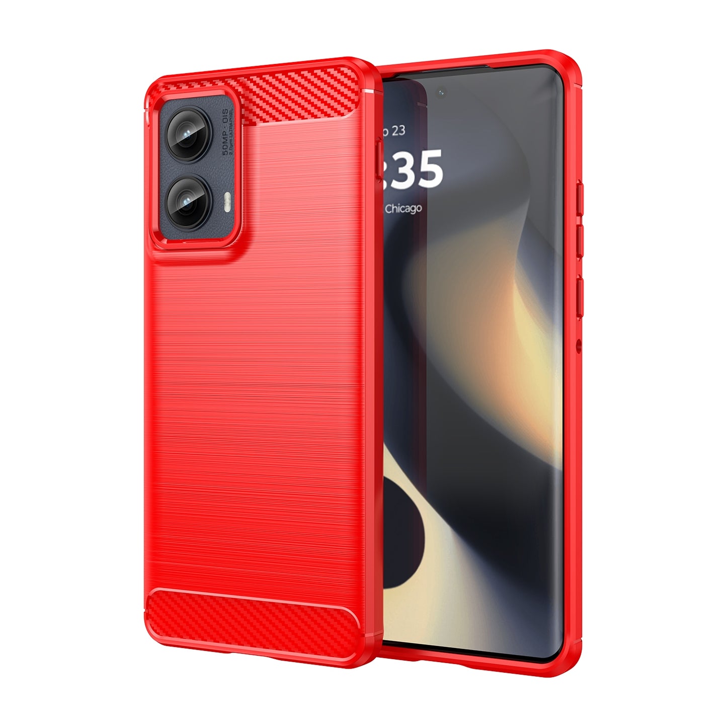 Motorola Edge 2024 Carbon Fibre Brushed Texture TPU Protective Phone Case Shockproof Slim Cover