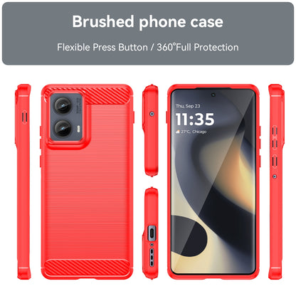 Motorola Edge 2024 Carbon Fibre Brushed Texture TPU Protective Phone Case Shockproof Slim Cover
