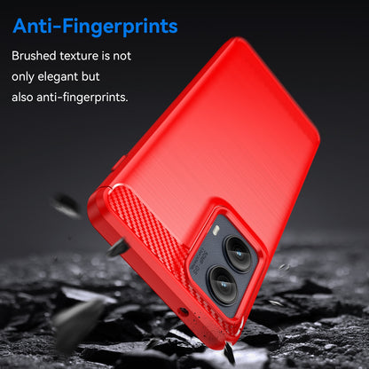 Motorola Edge 2024 Carbon Fiber Brushed Texture TPU Protective Phone Case Shockproof Slim Cover