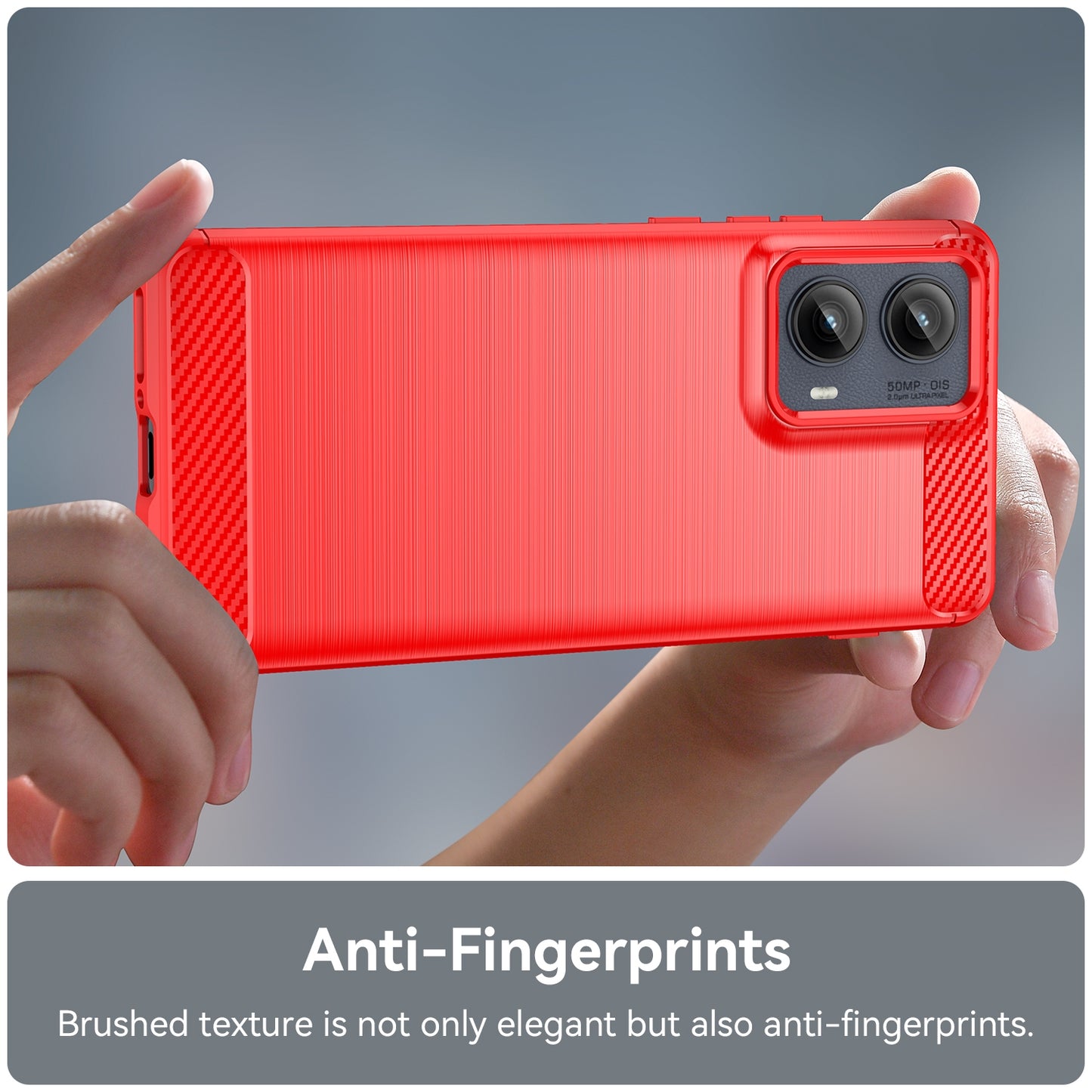 Motorola Edge 2024 Carbon Fibre Brushed Texture TPU Protective Phone Case Shockproof Slim Cover