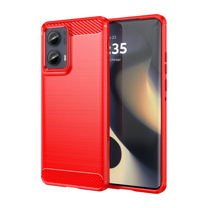 Motorola Edge 2024 Carbon Fiber Brushed Texture TPU Protective Phone Case Shockproof Slim Cover