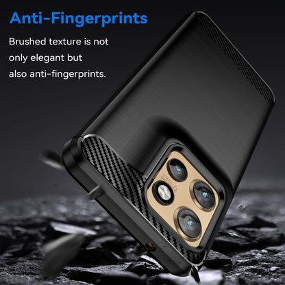 Motorola Edge 50 Neo Carbon Fiber Brushed Texture TPU Protective Phone Case Shockproof Slim Cover