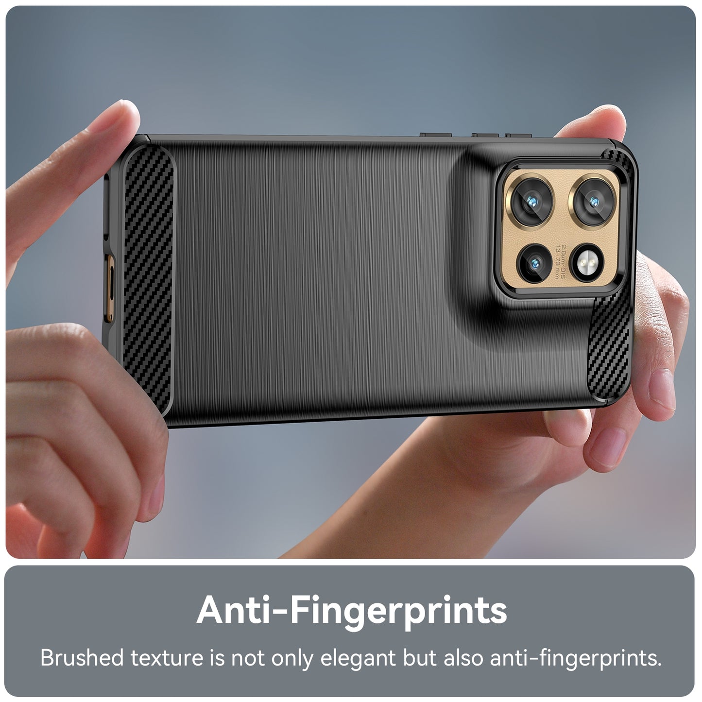 Motorola Edge 50 Neo Carbon Fiber Brushed Texture TPU Protective Phone Case Shockproof Slim Cover