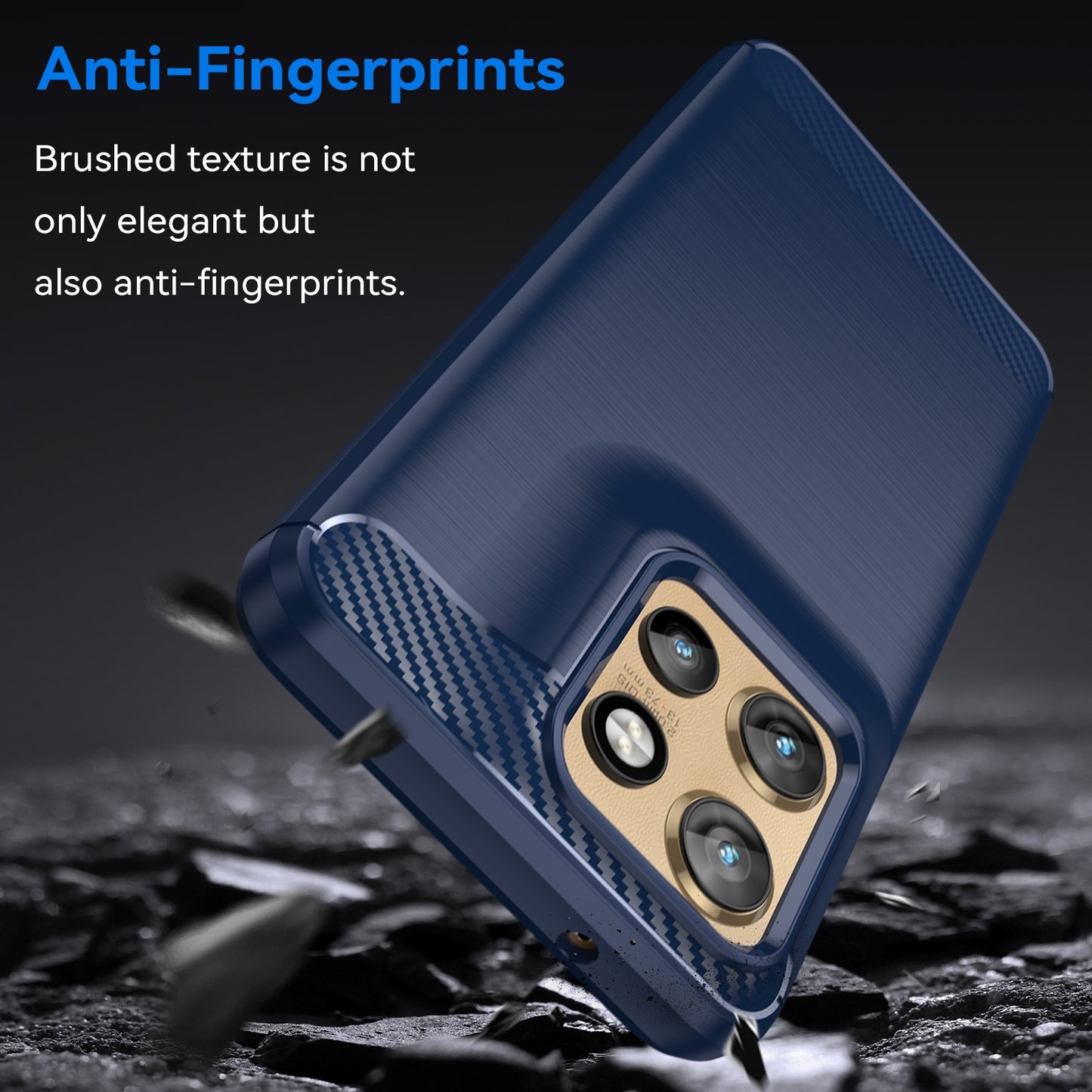 Motorola Edge 50 Neo Carbon Fiber Brushed Texture TPU Protective Phone Case Shockproof Slim Cover