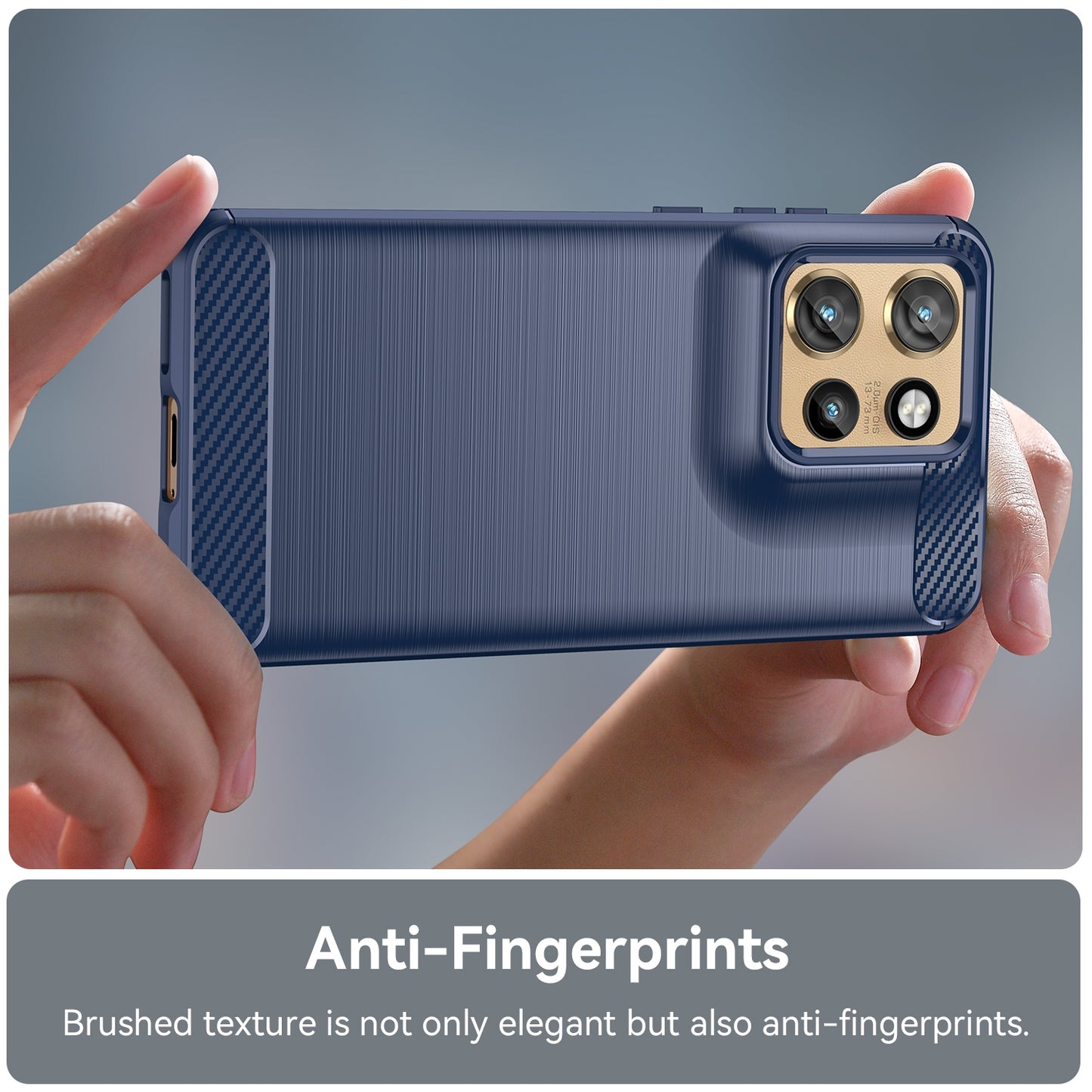 Motorola Edge 50 Neo Carbon Fiber Brushed Texture TPU Protective Phone Case Shockproof Slim Cover