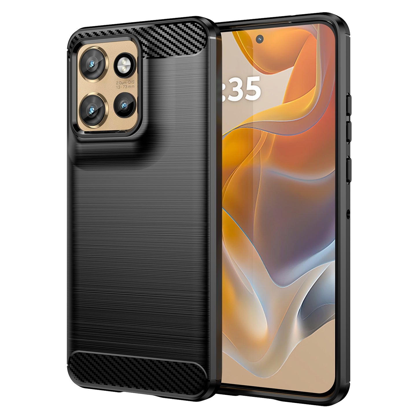 Motorola Moto S50 Carbon Fibre Brushed Texture TPU Protective Phone Case Shockproof Slim Cover