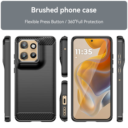 Motorola Moto S50 Carbon Fibre Brushed Texture TPU Protective Phone Case Shockproof Slim Cover
