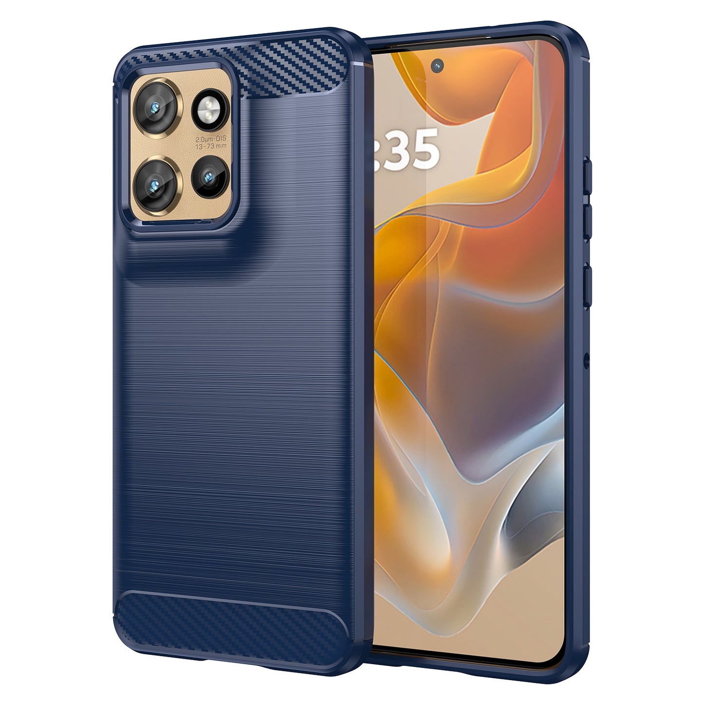 Motorola Moto S50 Carbon Fiber Brushed Texture TPU Protective Phone Case Shockproof Slim Cover