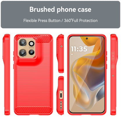 Motorola Moto S50 Carbon Fibre Brushed Texture TPU Protective Phone Case Shockproof Slim Cover