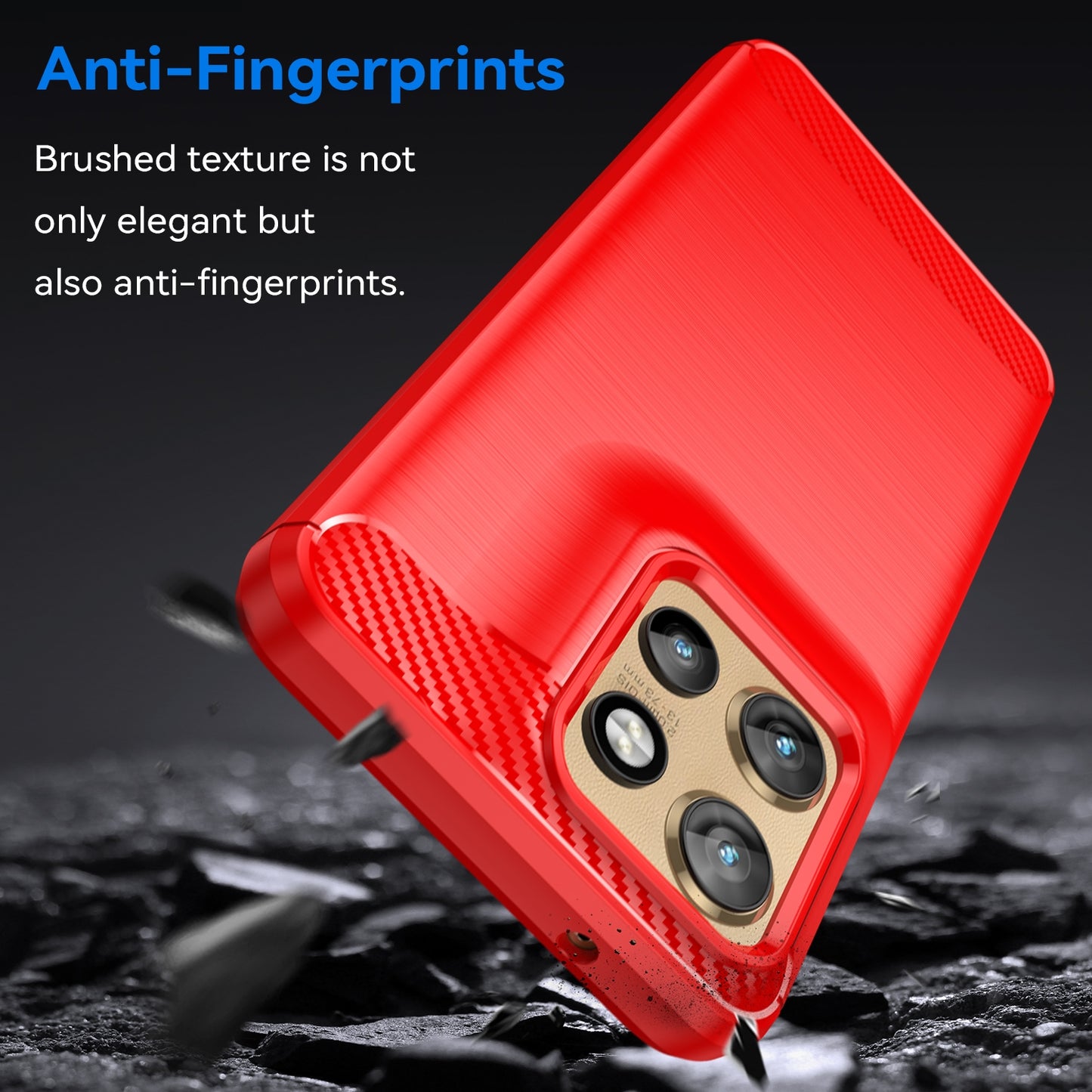 Motorola Moto S50 Carbon Fiber Brushed Texture TPU Protective Phone Case Shockproof Slim Cover