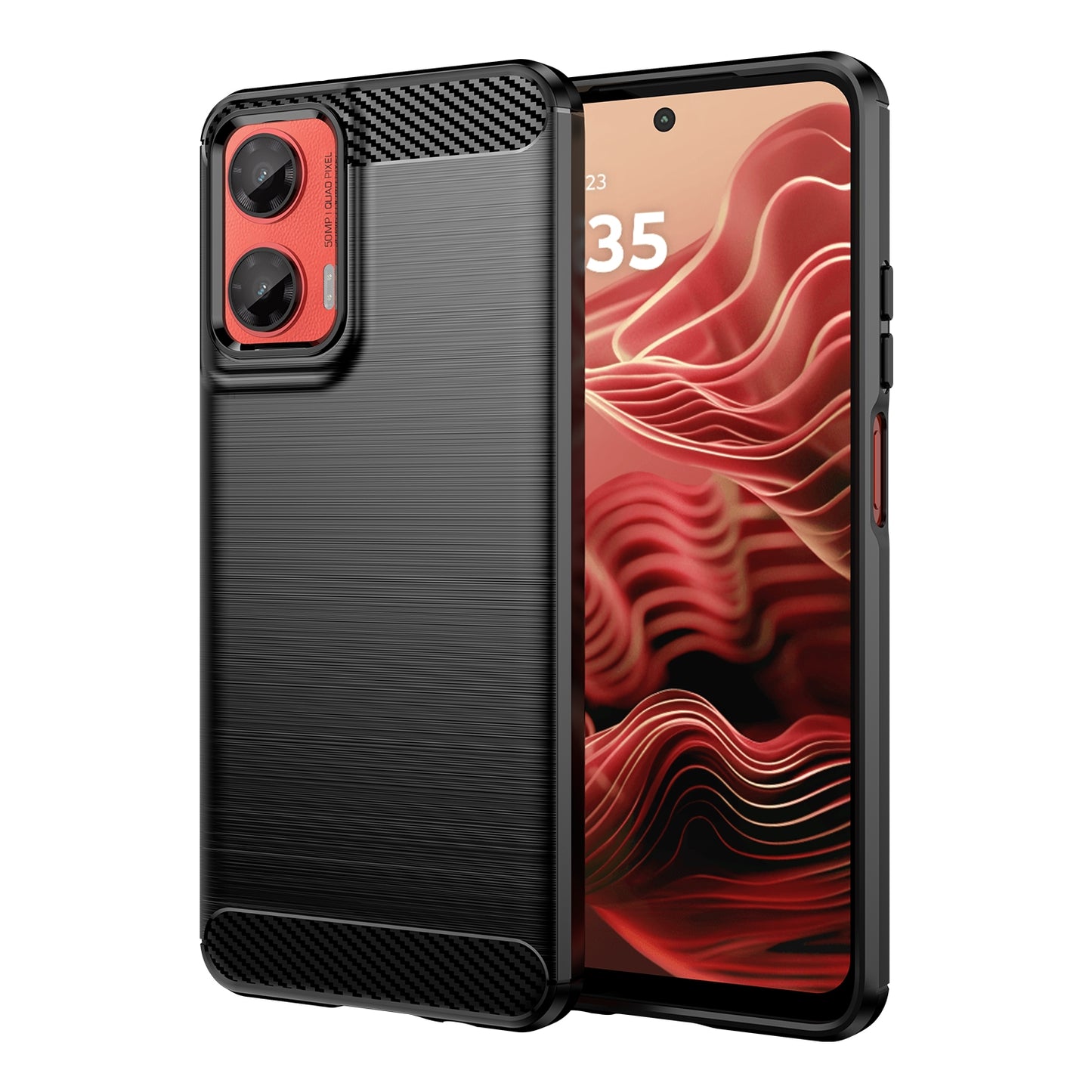 Motorola Moto G35 5G Carbon Fibre Brushed Texture TPU Protective Phone Case Shockproof Slim Cover